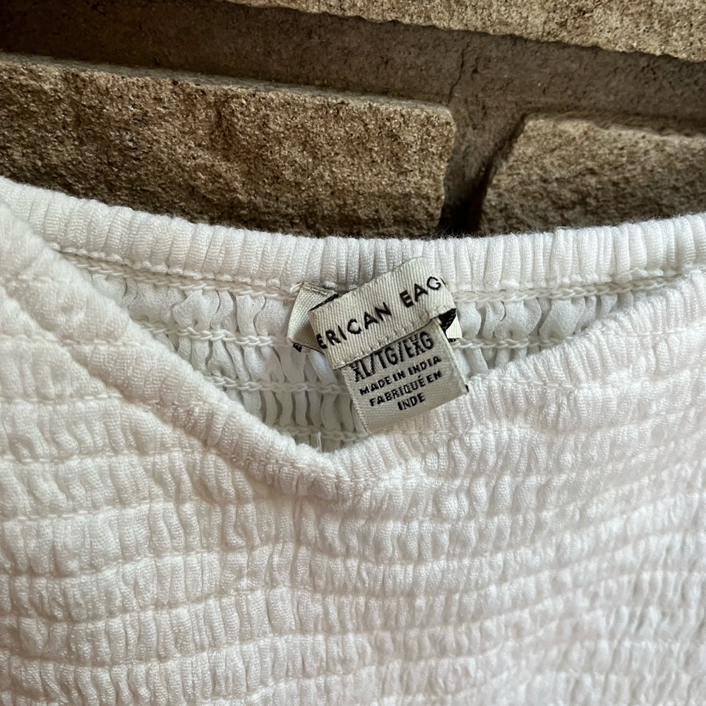 American Eagle Solid Eyelet Puff-Sleeve Mini Dres… - image 6